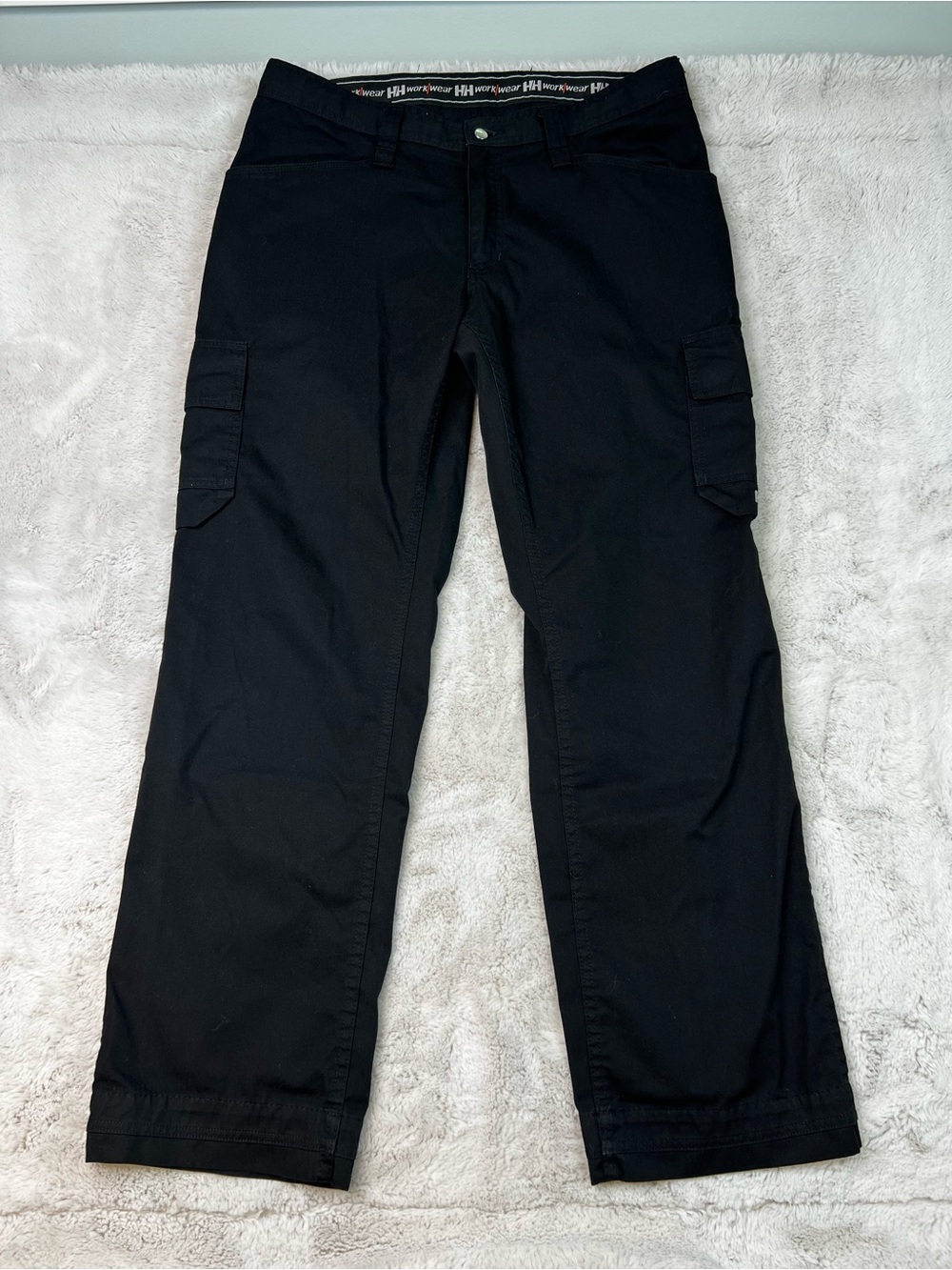 Helly Hansen Black Cargo Work Pants Mens Size 36x32 Workwear Outdoors Pockets
